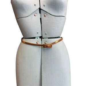 Vintage 80s Accessocraft NYC 24” Skinny Stretchy Gold Tone Glam Waist Belt